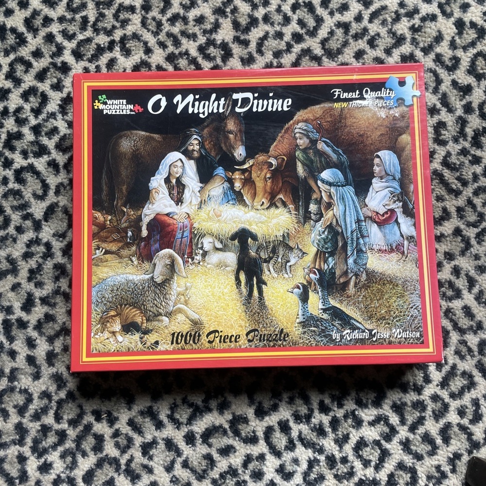 White Mountain Puzzle Nativity Scene O Night Devine 1000 Pcs Christmas Religious